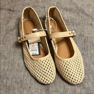 NWT Universal Thread Sylvia Woven Ballet Flats in Cream, Size 8